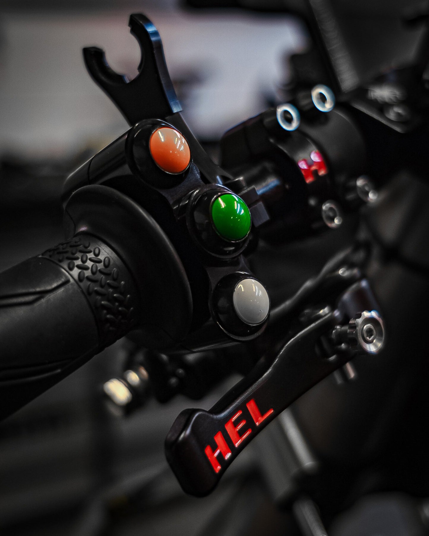 HEL Solid Billet Bar Mounted Adjustable Rear Thumb Brake
