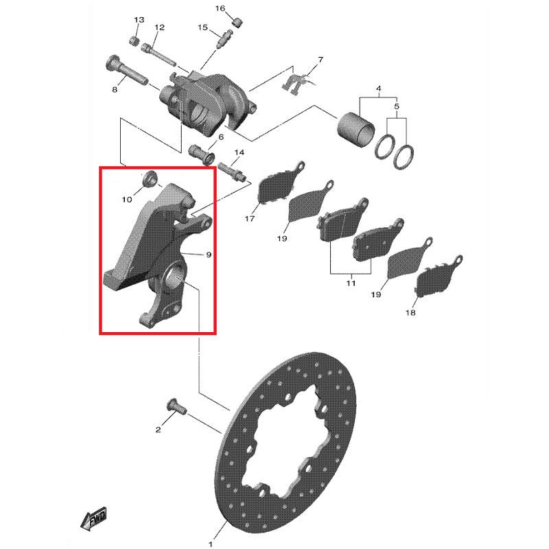 OEM Yamaha Rear Brake Caliper Support Bracket YZF-R1 2015-2022