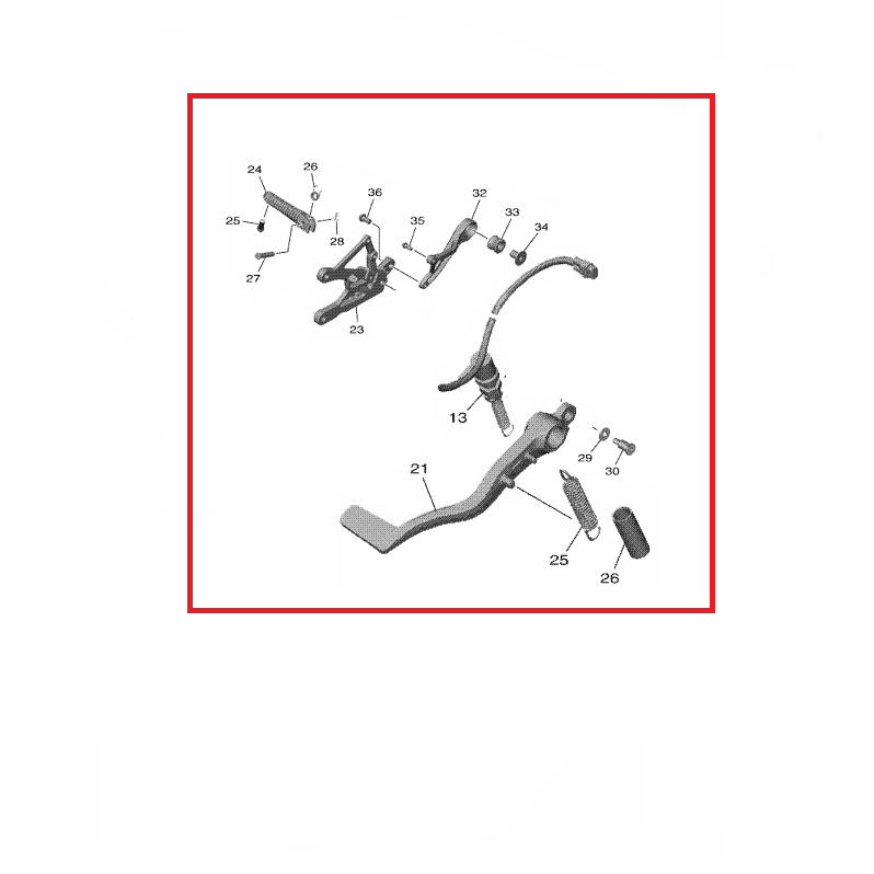 OEM Yamaha R/H Rider Footrest, Bracket & Brake Pedal Assembly YZF-R1 2015-2022