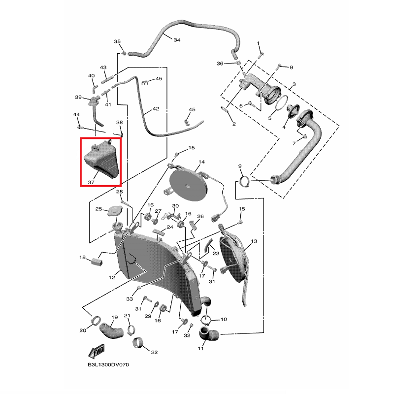 OEM Yamaha Recovery Tank YZF-R1 2015-2022