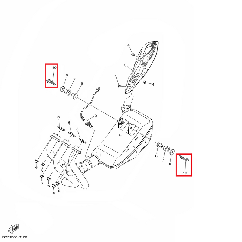 OEM Yamaha Muffler Bolt MT-09A 2014-2020