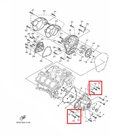 OEM Yamaha Crankcase Cover 1 Bolt 1 MT-09A 2019-2020