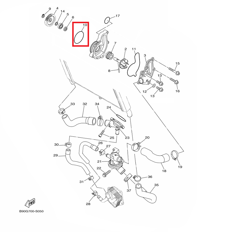 OEM Yamaha Water Pump O-Ring MT-09A 2014-2020