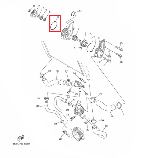 OEM Yamaha Water Pump O-Ring MT-09A 2014-2020