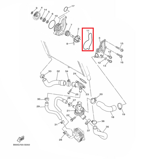 OEM Yamaha Water Pump Housing Cover O-Ring MT-09A 2014-2020