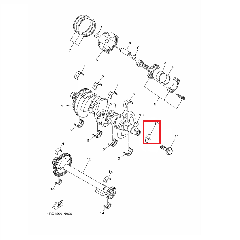 OEM Yamaha Crankshaft Washer, Plate MT-09A 2014-2020