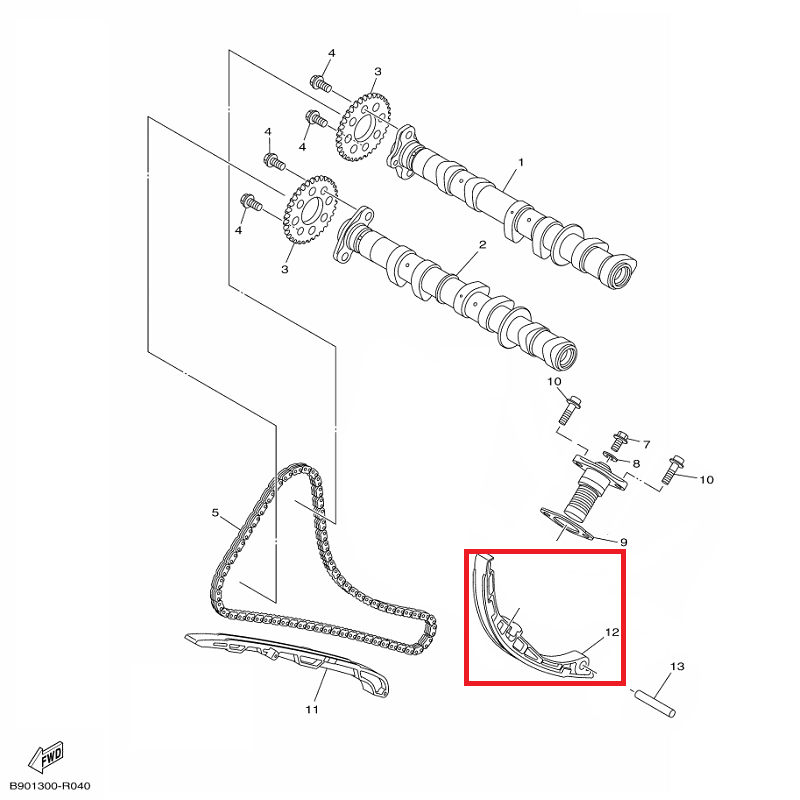 OEM Yamaha Cam Chain Damper Assy MT-09A 2014-2020