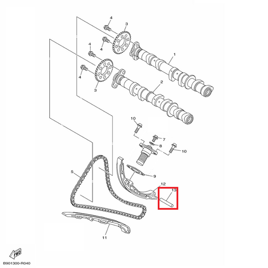 OEM Yamaha Cam Chain Damper Pin, Dowel MT-09A 2014-2020