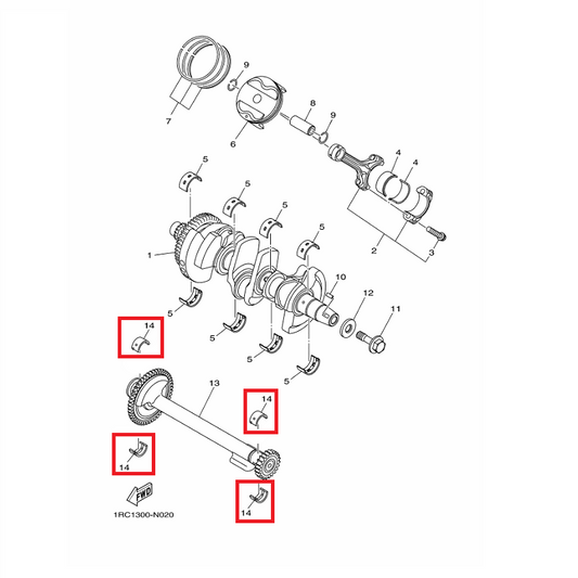 OEM Yamaha Balance Weight Plane Bearing MT-09A 2014-2022