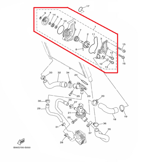 OEM Yamaha Water Pump Assy MT-09A 2014-2020