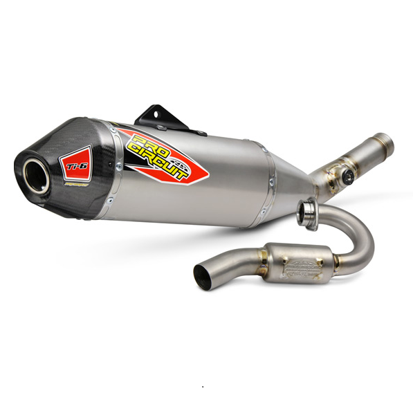 Pro Circuit T-6 Stainless System With Ti Canister & Carbon End Caps Kawasaki KXF250 2020