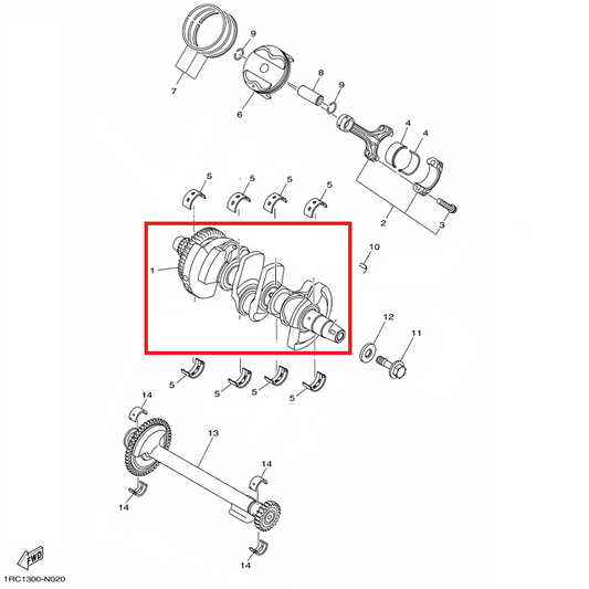 OEM Yamaha Crankshaft Assy MT-09A 2014-2020