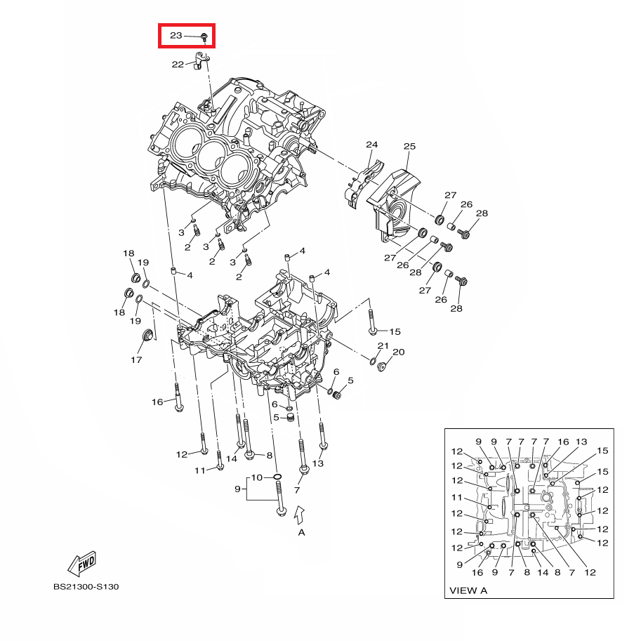 OEM Yamaha Clutch Cable Holder Bolt MT-09A 2014-2020