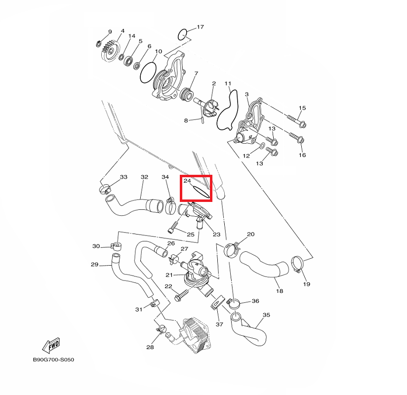 OEM Yamaha Joint 1 O-Ring MT-09A 2014-2020