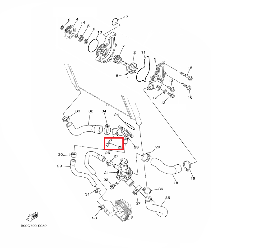 OEM Yamaha Joint 1 Bolt, Hexagon Socket Head MT-09A 2014-2020