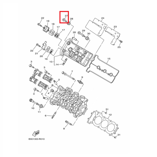 OEM Yamaha Cylinder Head Cover Bolt (4BP) MT-09A 2014-2020