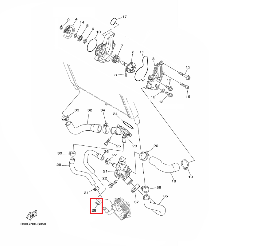 OEM Yamaha Hose Clip MT-09A 2014-2020