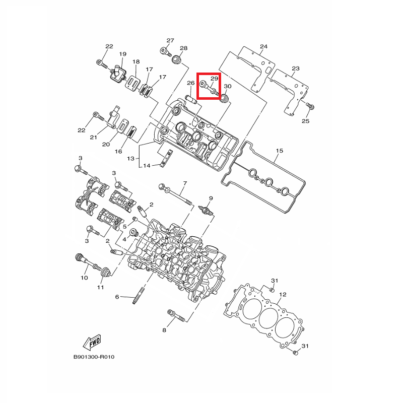 OEM Yamaha Cylinder Head Cover Bolt MT-09A 2014-2020