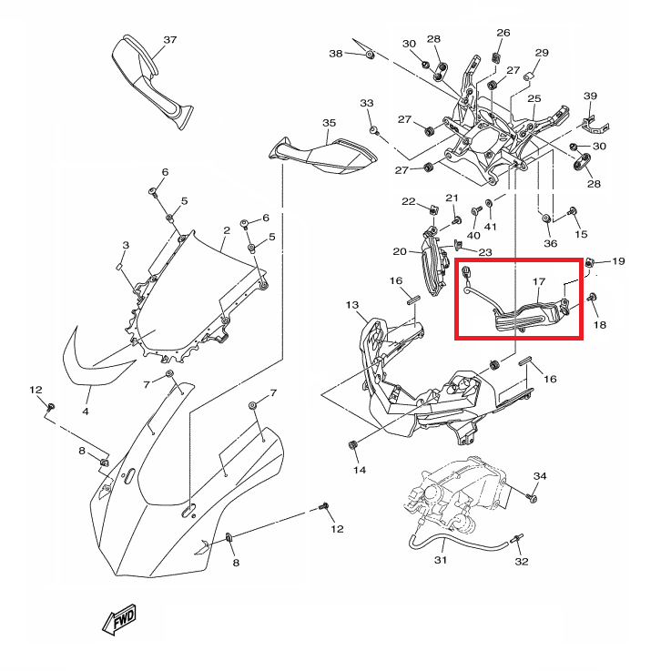 OEM Yamaha L/H Pilot Light YZF-R1 2015-2019