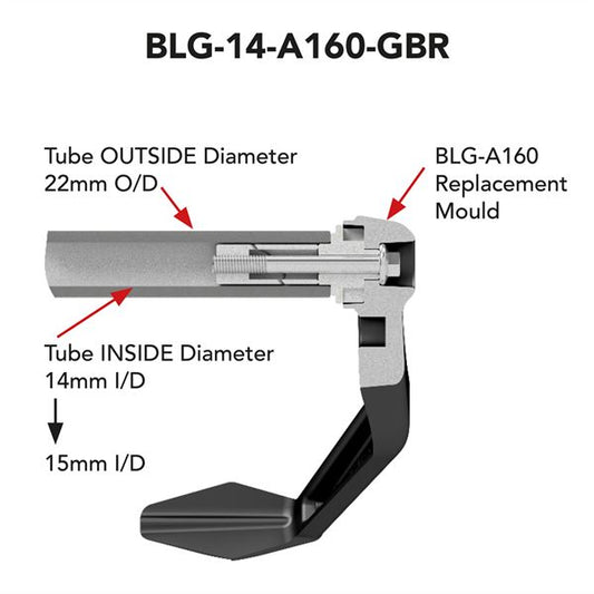 GB Racing Universal Brake Lever Guard 14mm Bar End 14-15mm Insert