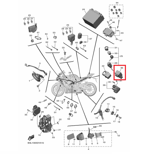 OEM Yamaha Relay Assy (G8R-30Y-V3) YZF-R1 2015-2022