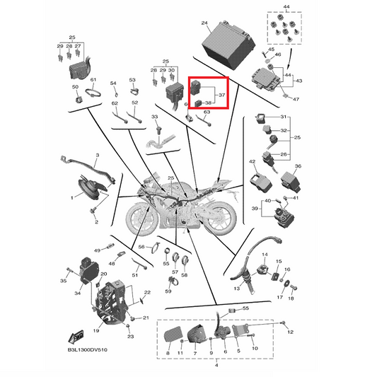 OEM Yamaha Relay Assy (1TP-00) YZF-R1 2020-2022