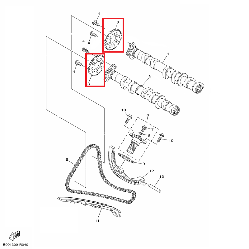 OEM Yamaha Cam Chain Sprocket MT-09A 2014-2020