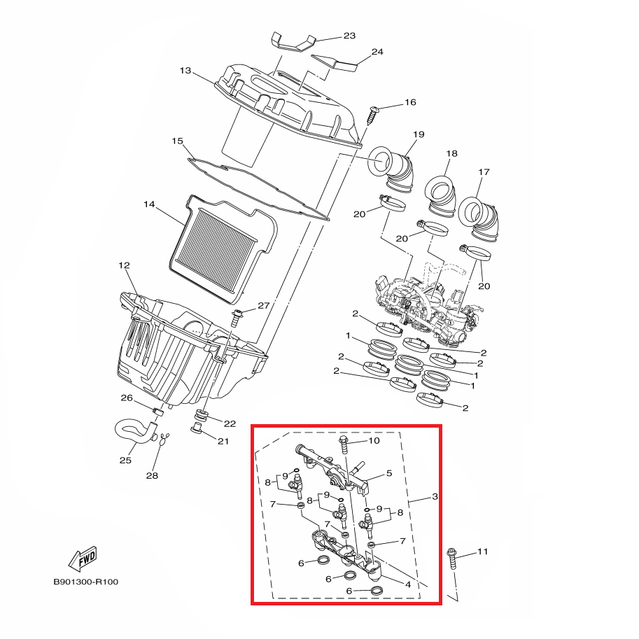 OEM Yamaha Pipe Inlet Assembly MT-09A 2014-2020