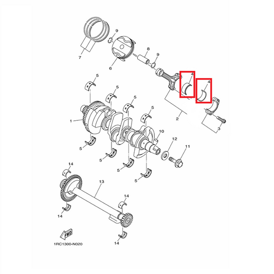 OEM Yamaha Connecting Rod Plane Bearing MT-09A 2014-2020