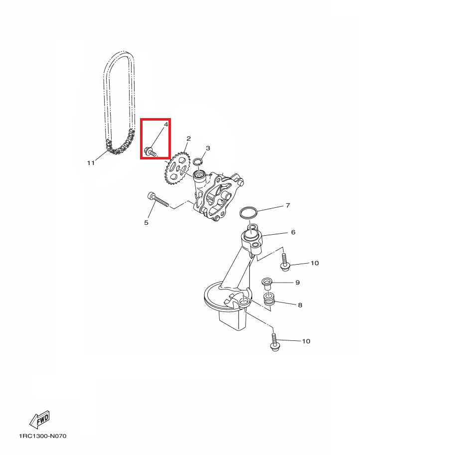 OEM Yamaha Oil Pump Bolt MT-09A 2014-2020