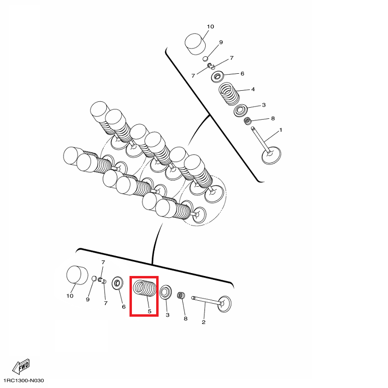 OEM Yamaha Valve Outer Spring MT-09A 2014-2020