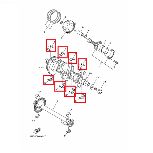 OEM Yamaha Crankshaft Plane Bearing MT-09A 2014-2020