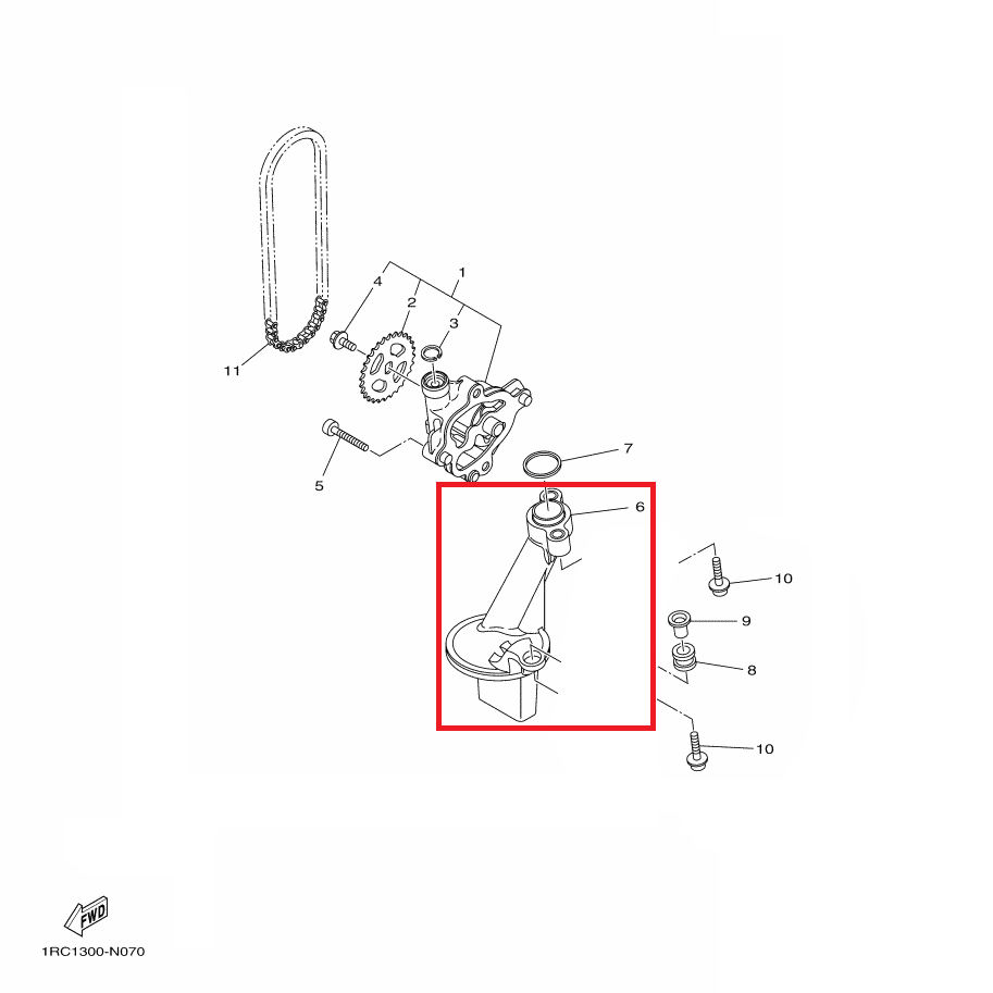 OEM Yamaha Strainer Housing Assy MT-09A 2014-2020