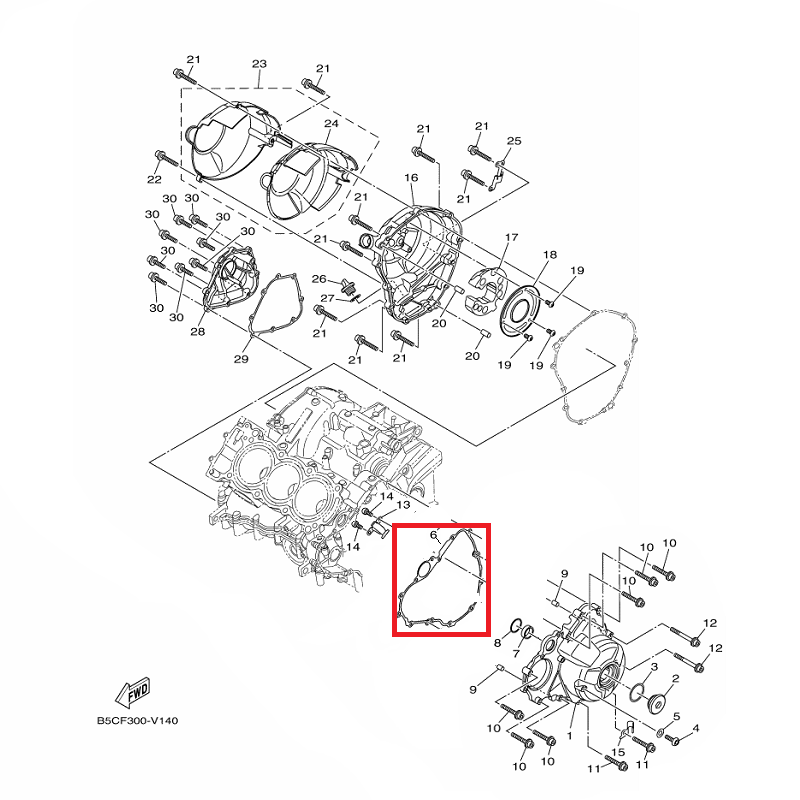 OEM Yamaha Crankcase Cover 1 Gasket MT-09A 2019-2020