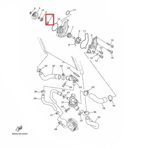 OEM Yamaha Water Pump Oil Seal MT-09A 2014-2020