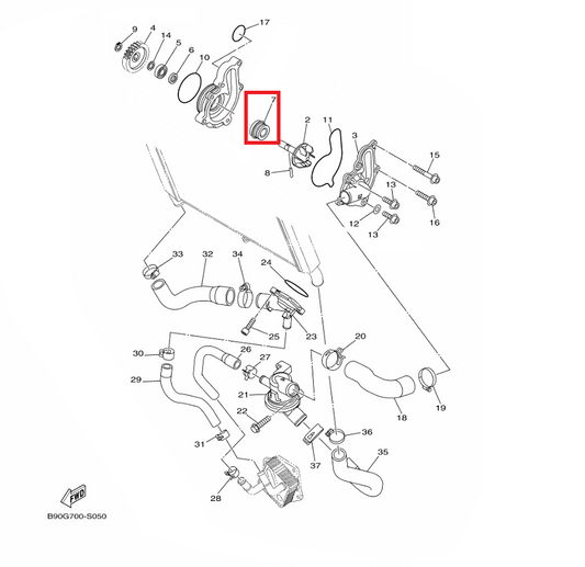 OEM Yamaha Water Pump Mechanical Seal MT-09A 2014-2020