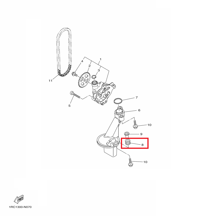 OEM Yamaha Strainer Housing Grommet MT-09A 2014-2020