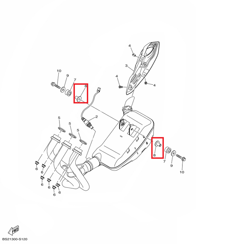 OEM Yamaha Muffler Collar MT-09A 2014-2020