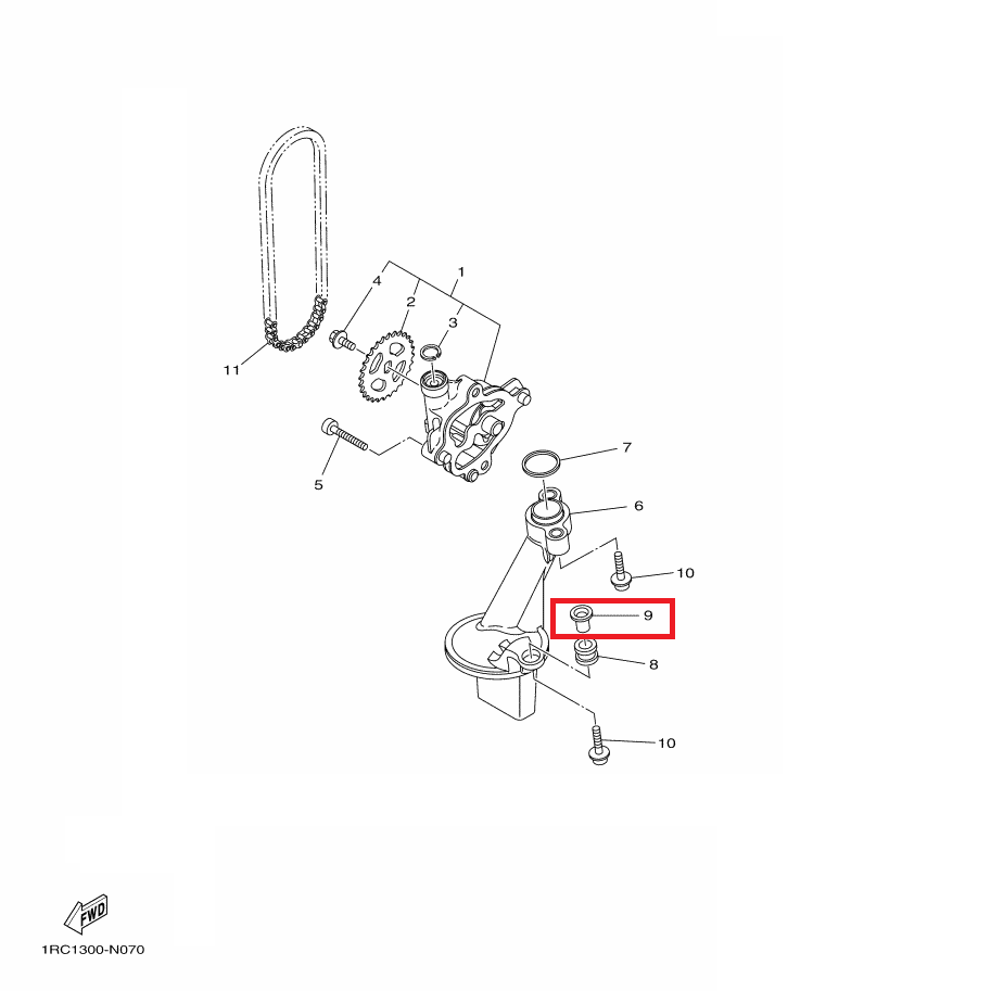 OEM Yamaha Strainer Housing Distance Collar MT-09A 2014-2020