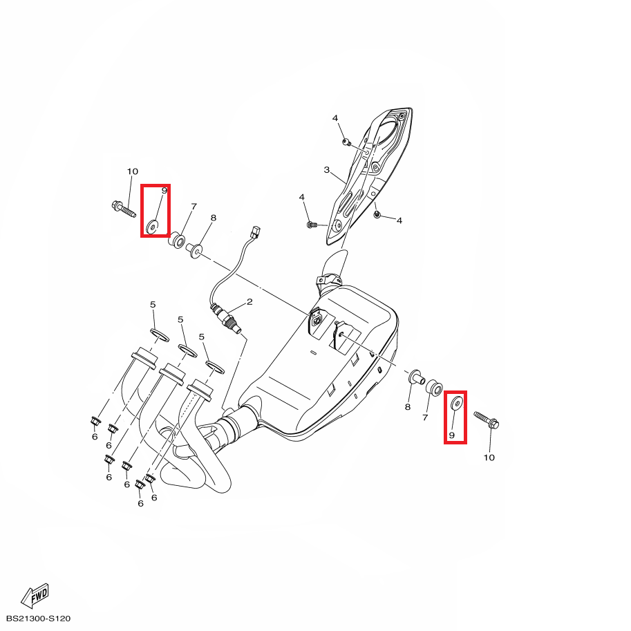 OEM Yamaha Muffler Washer, Plate MT-09A 2014-2020