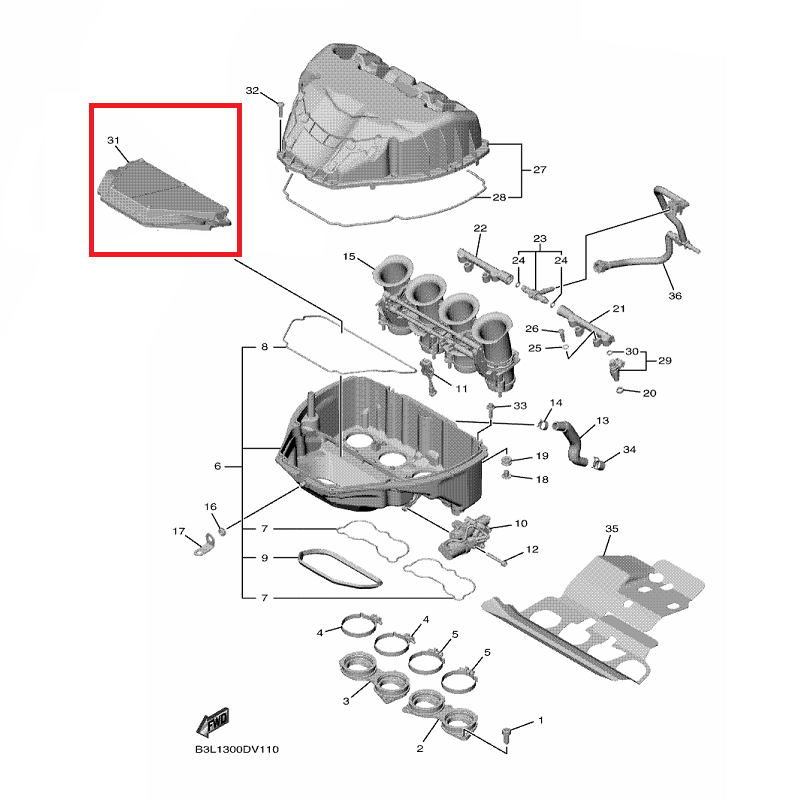 OEM Yamaha Air Filter YZF-R1 2022