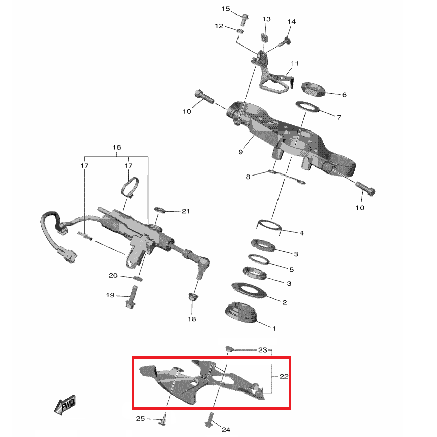 OEM Yamaha Steering Cover YZF-R1 2015-2022