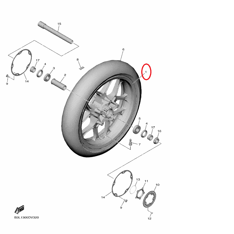 OEM Yamaha Front Wheel YZF-R1 2022