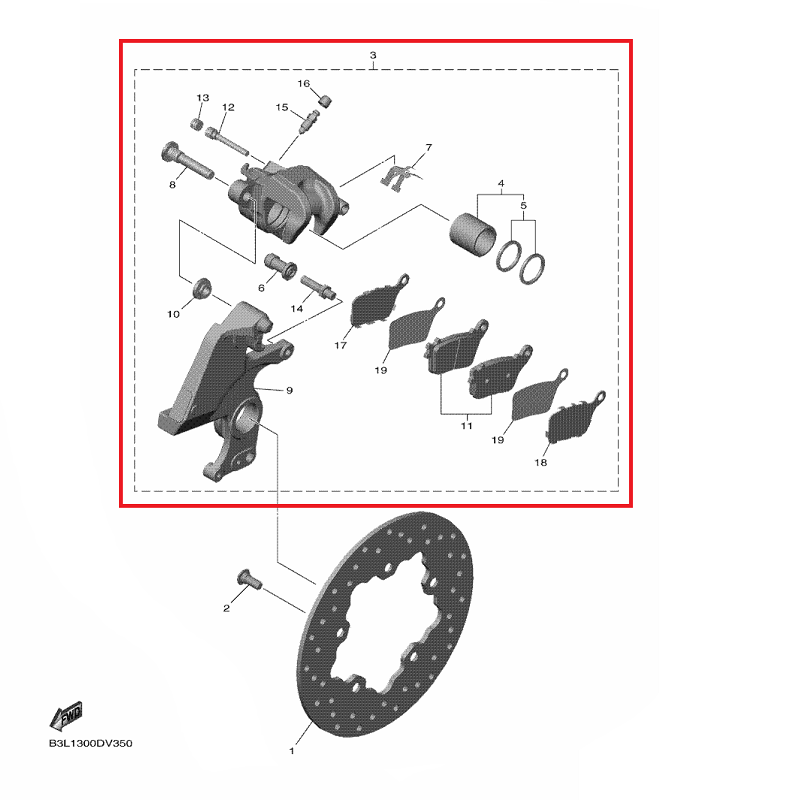 OEM Yamaha Rear Brake Caliper Assembly YZF-R1 2015-2022