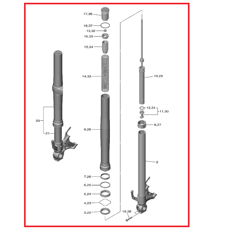 OEM Yamaha Front Forks (Pair) YZF-R1 2020-2022
