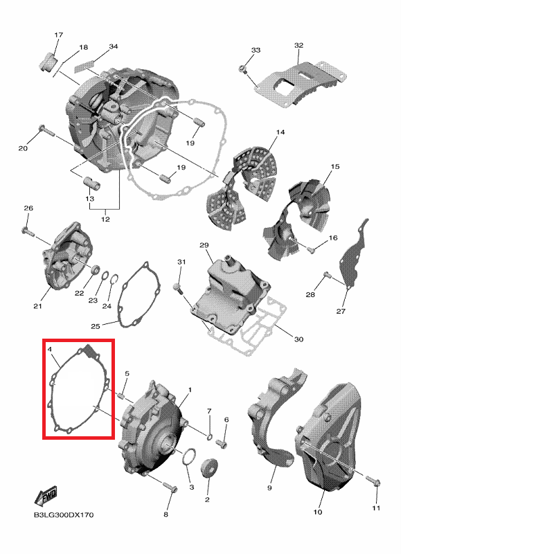 OEM Yamaha Crankcase Cover (L.H) Gasket YZF-R1 2015-2022