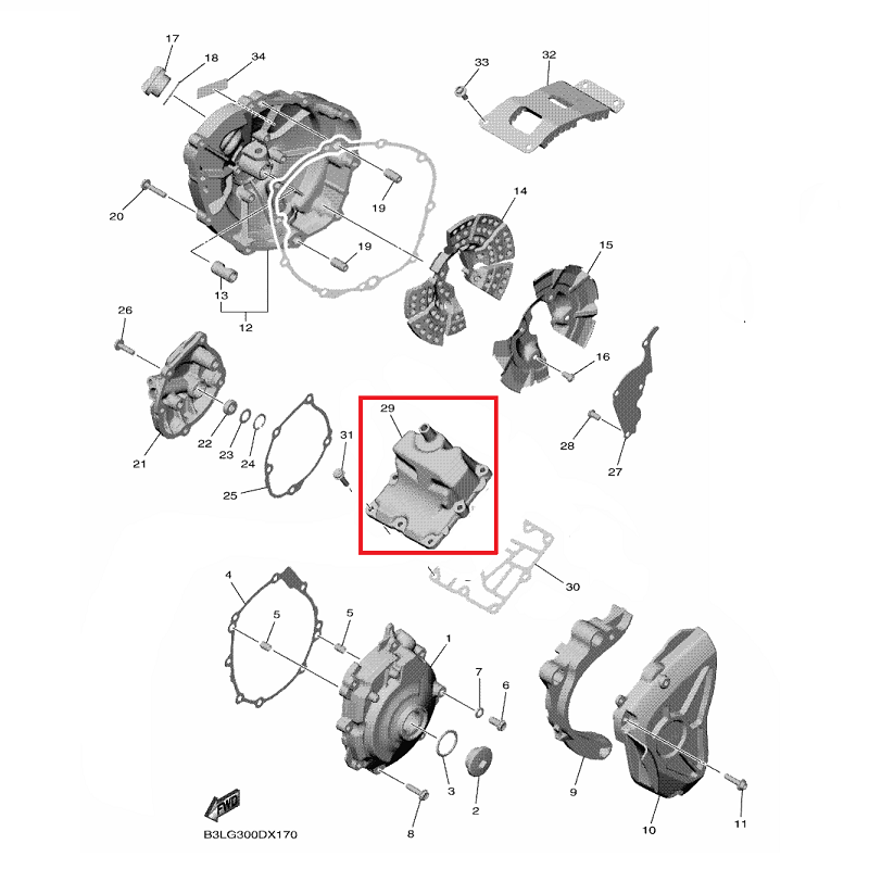 OEM Yamaha Crankcase Cover 3 YZF-R1 2015-2022