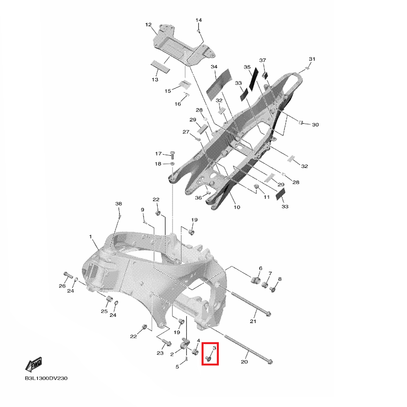 OEM Yamaha Collar For Bracket Muffler YZF-R1 2009-2022