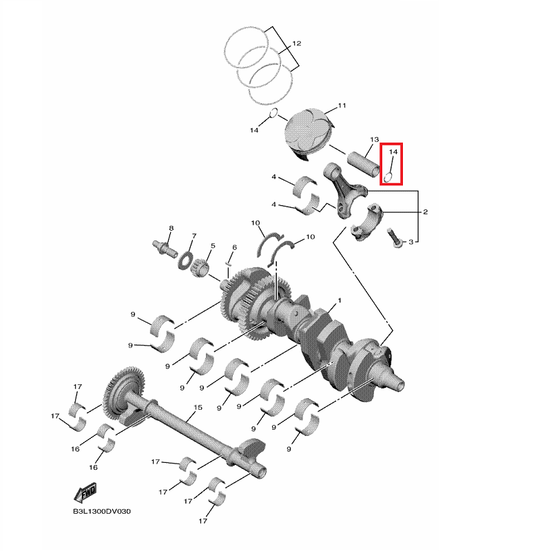 OEM Yamaha Piston Circlip YZF-R1 2015-2022
