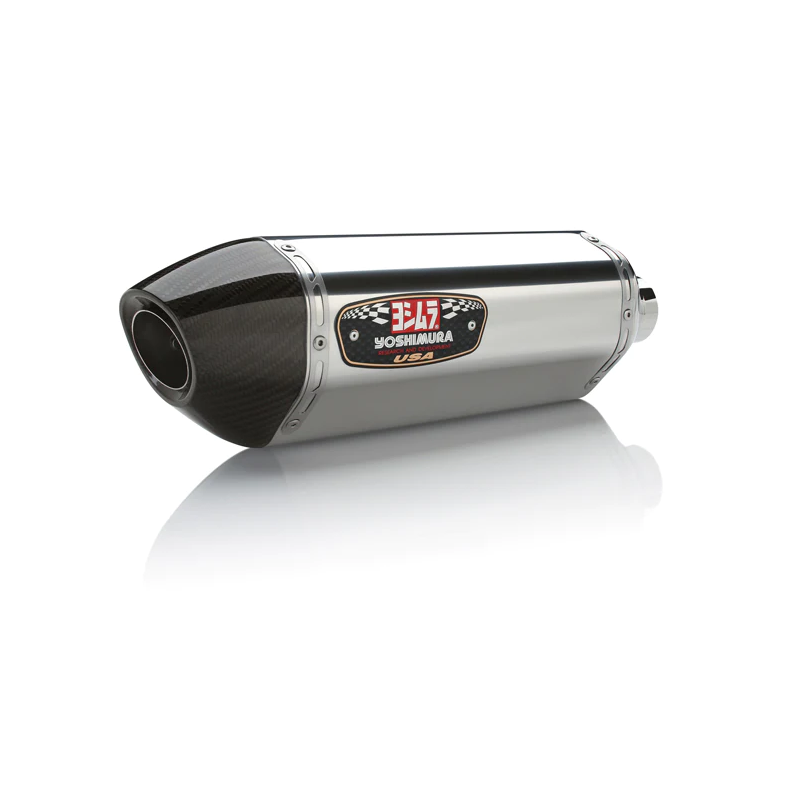 Yoshimura Stainless R77 Street Slip-On With Carbon Coned End Cap Suzuki GSX-R600 2011-2018